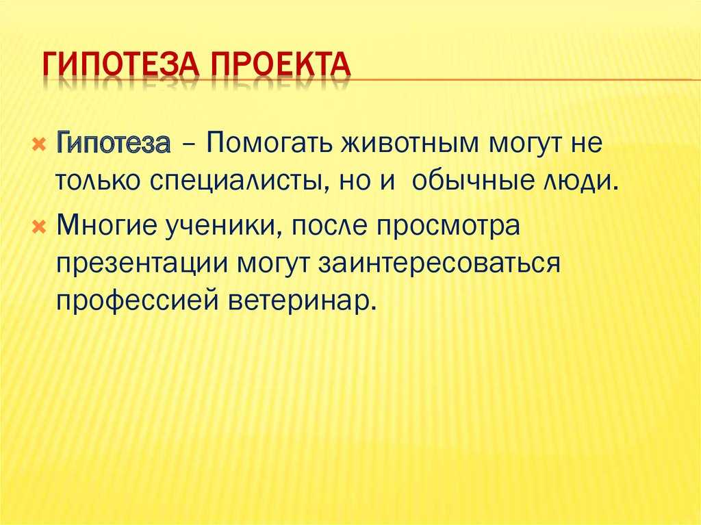 Гипотезы проекта это