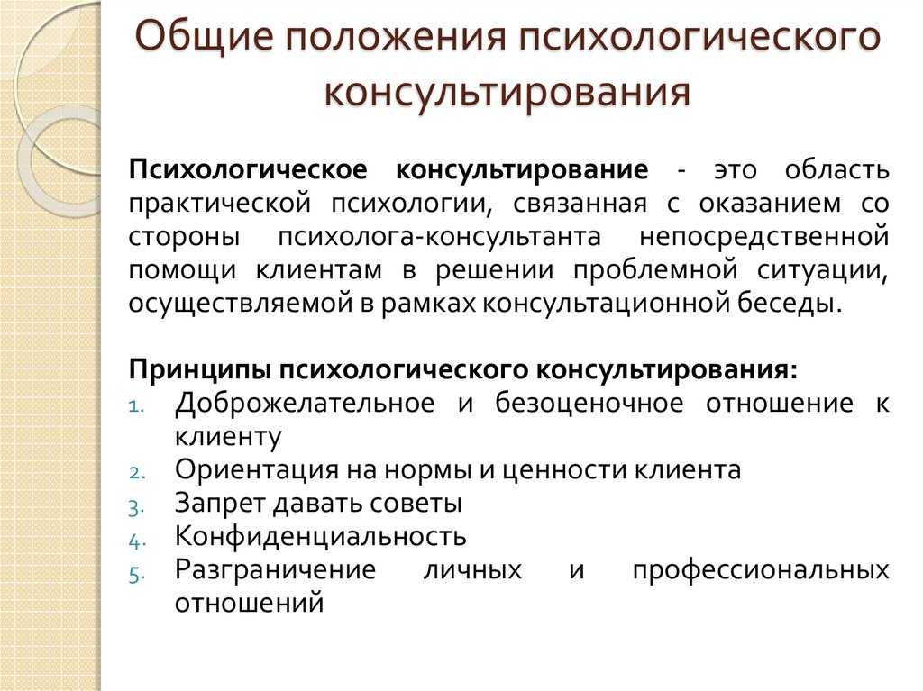 Проект организация социально психологической работы по направлению психологическое консультирование