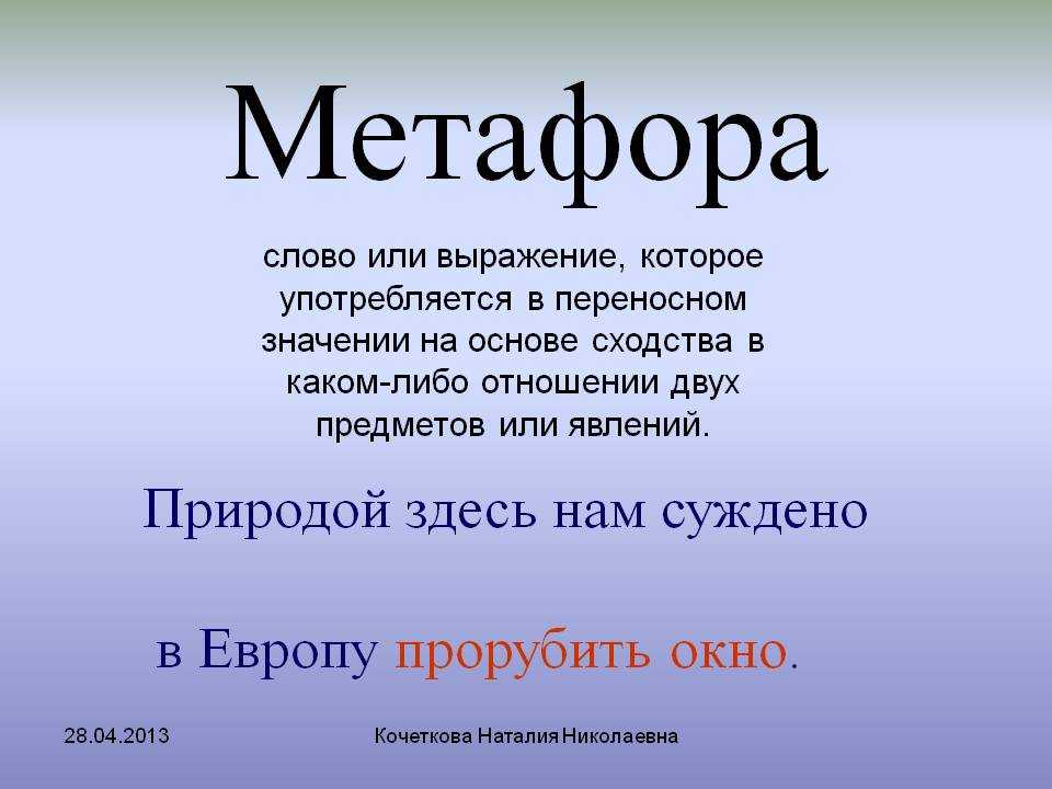 Суть метафоры