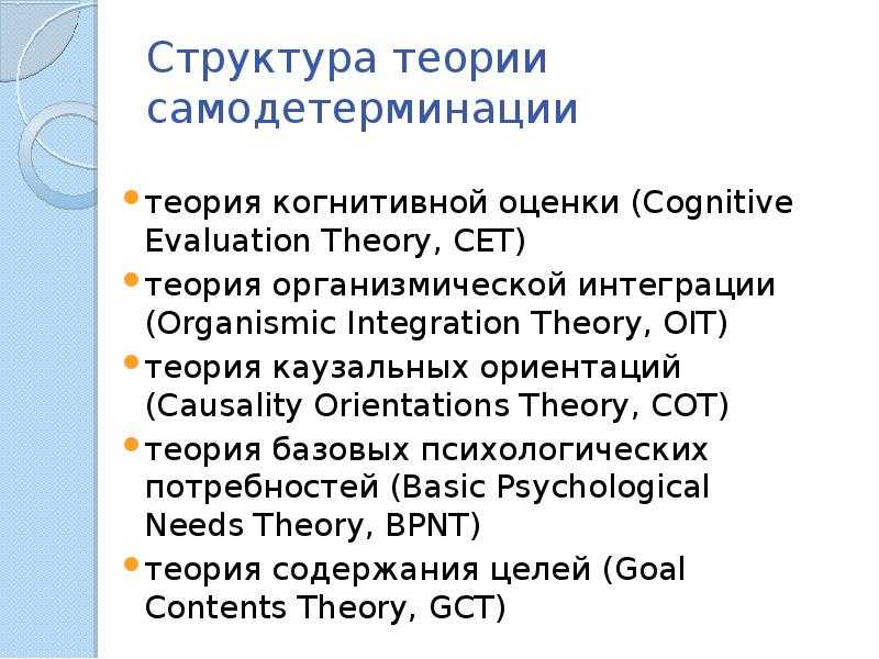 Автономия и самодетерминация в психологии мотивации: теория э. деси и р. райана