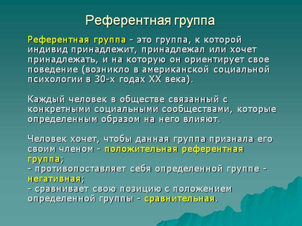 Референтная группа презентация